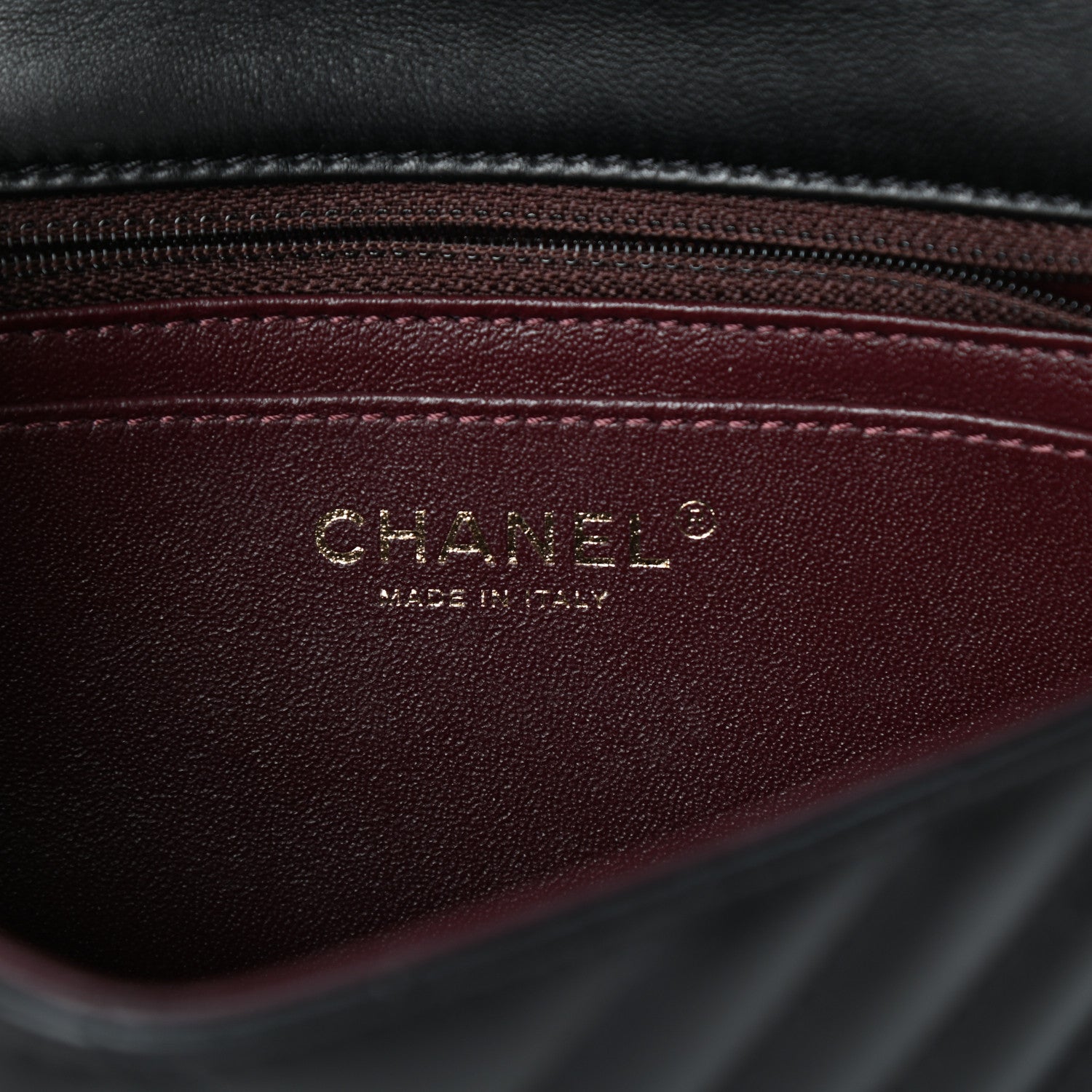 Chanel Lambskin Chevron Quilted Mini Rectangular Flap Black 6 of 9
