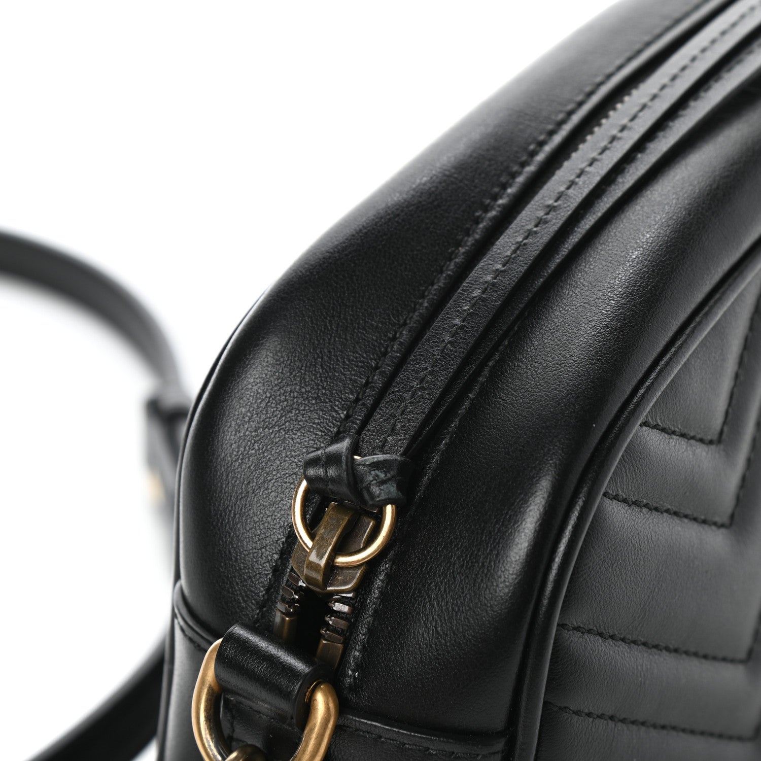 Gucci Calfskin Matelasse Small GG Marmont Chain Shoulder Bag Black 10 of 10