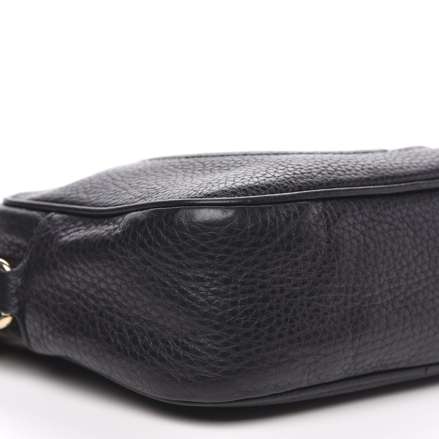 Pebbled Calfskin Small Soho Disco Bag Black