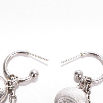Chanel Crystal Medallion CC Dangle Earrings Silver Gold 4 of 5