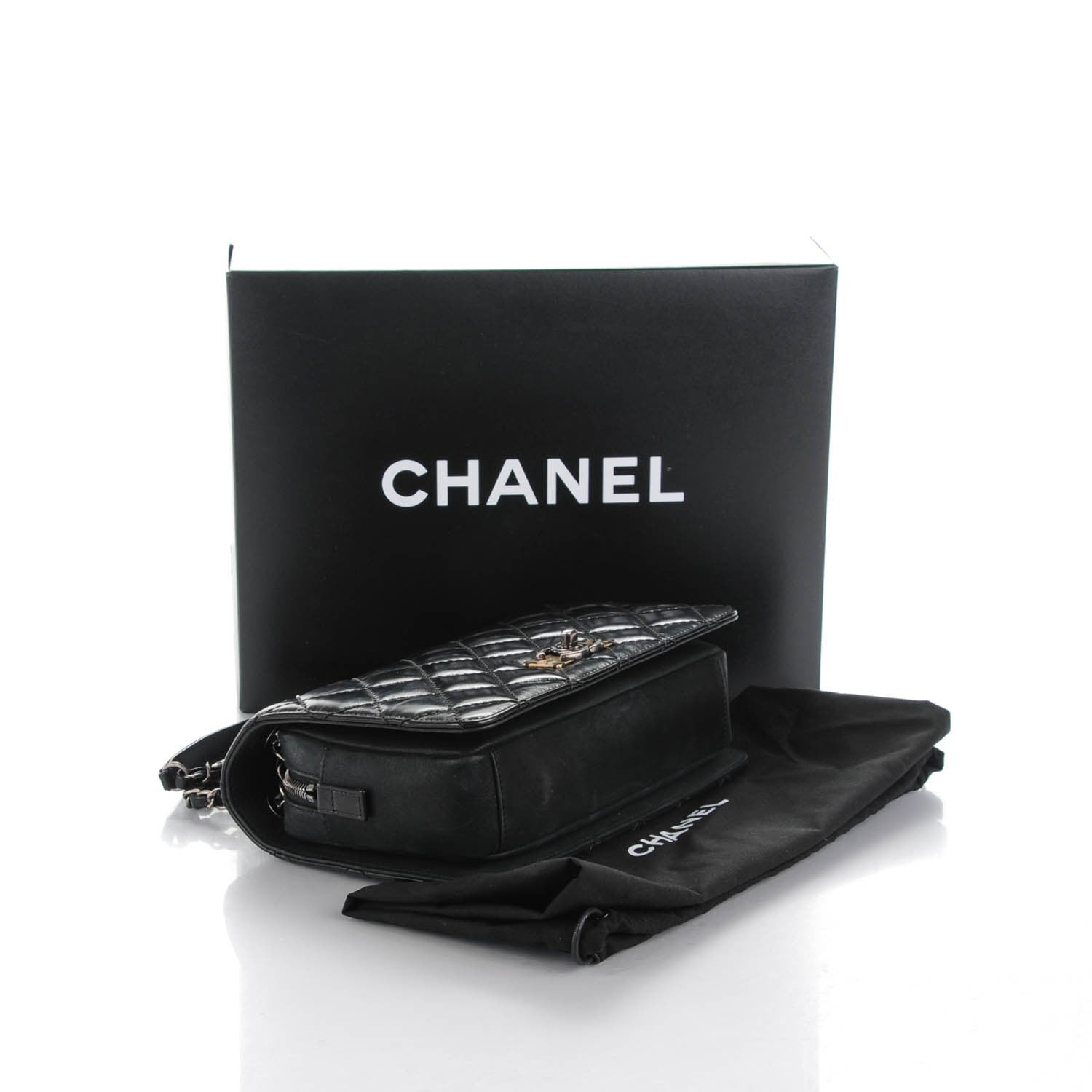 Chanel Glazed Calfskin Quilted Small Day Trip Flap Black 4 of 8