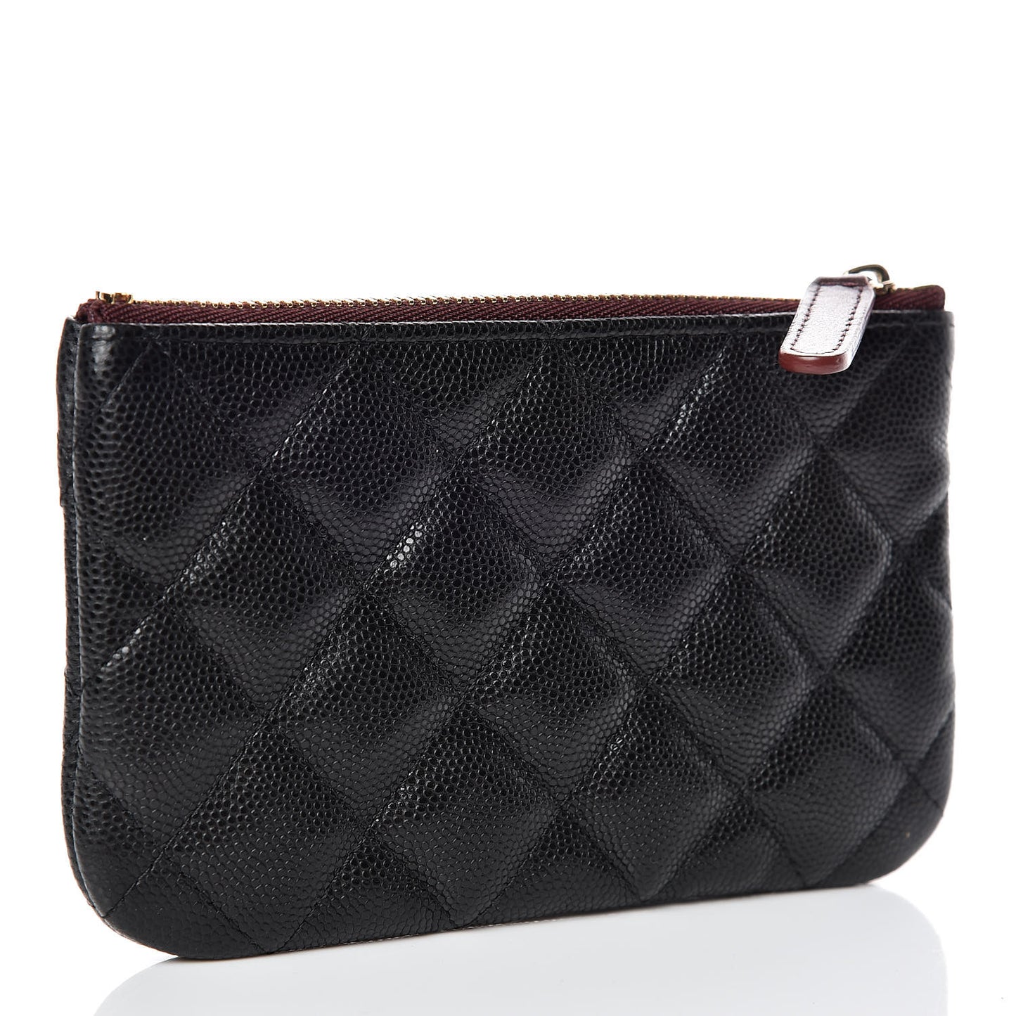 Caviar Quilted Small Cosmetic Case Black