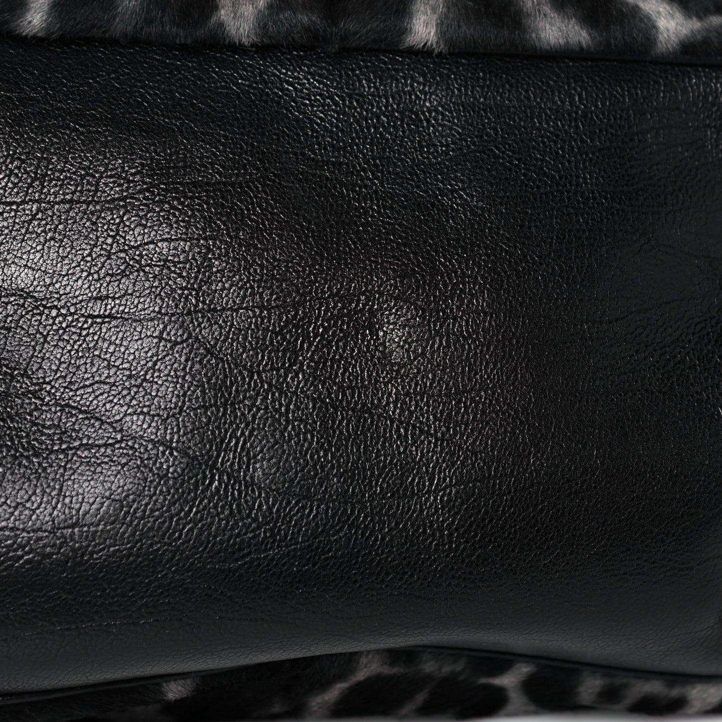 Calf Hair Stingray Leopard Print Large Roady Hobo Black