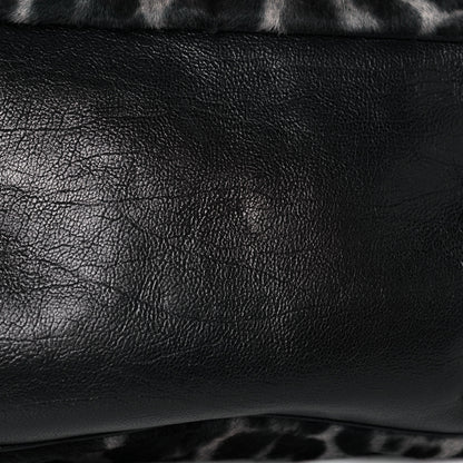 Saint Laurent Calf Hair Stingray Leopard Print Large Roady Hobo Black 10 of 10