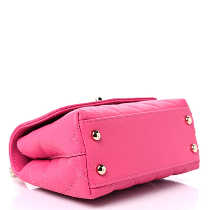 Chanel Caviar Quilted Extra Mini Coco Handle Flap Rose 4 of 10