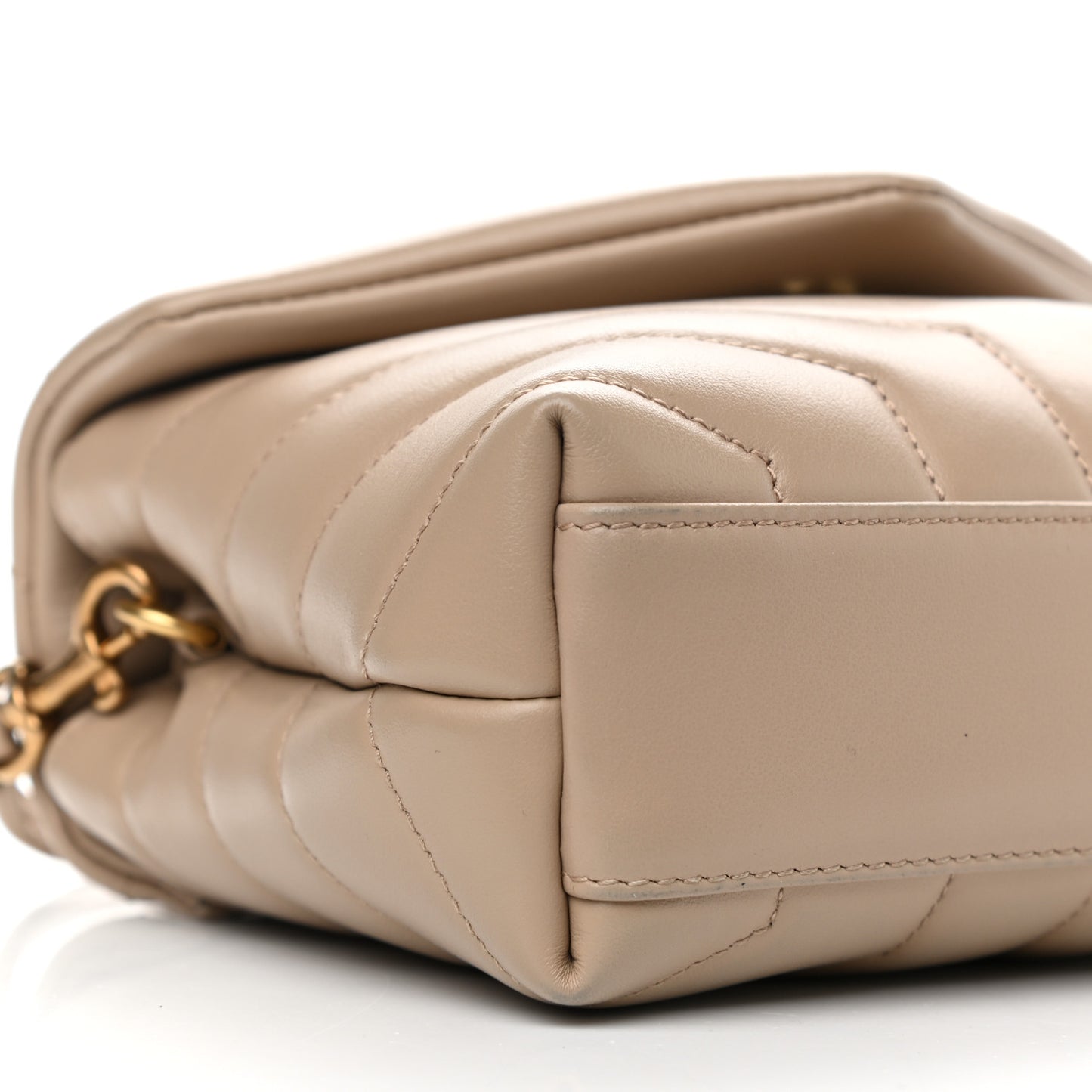Calfskin Y Quilted Monogram Toy Loulou Crossbody Bag Dark Beige