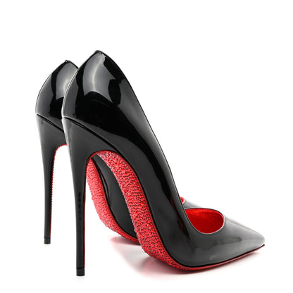 Christian Louboutin CHRISTIAN LOUBOUTIN Patent Crystal Suola So Kate 120 Pumps 38 Black Psy Loubi 4 of 7
