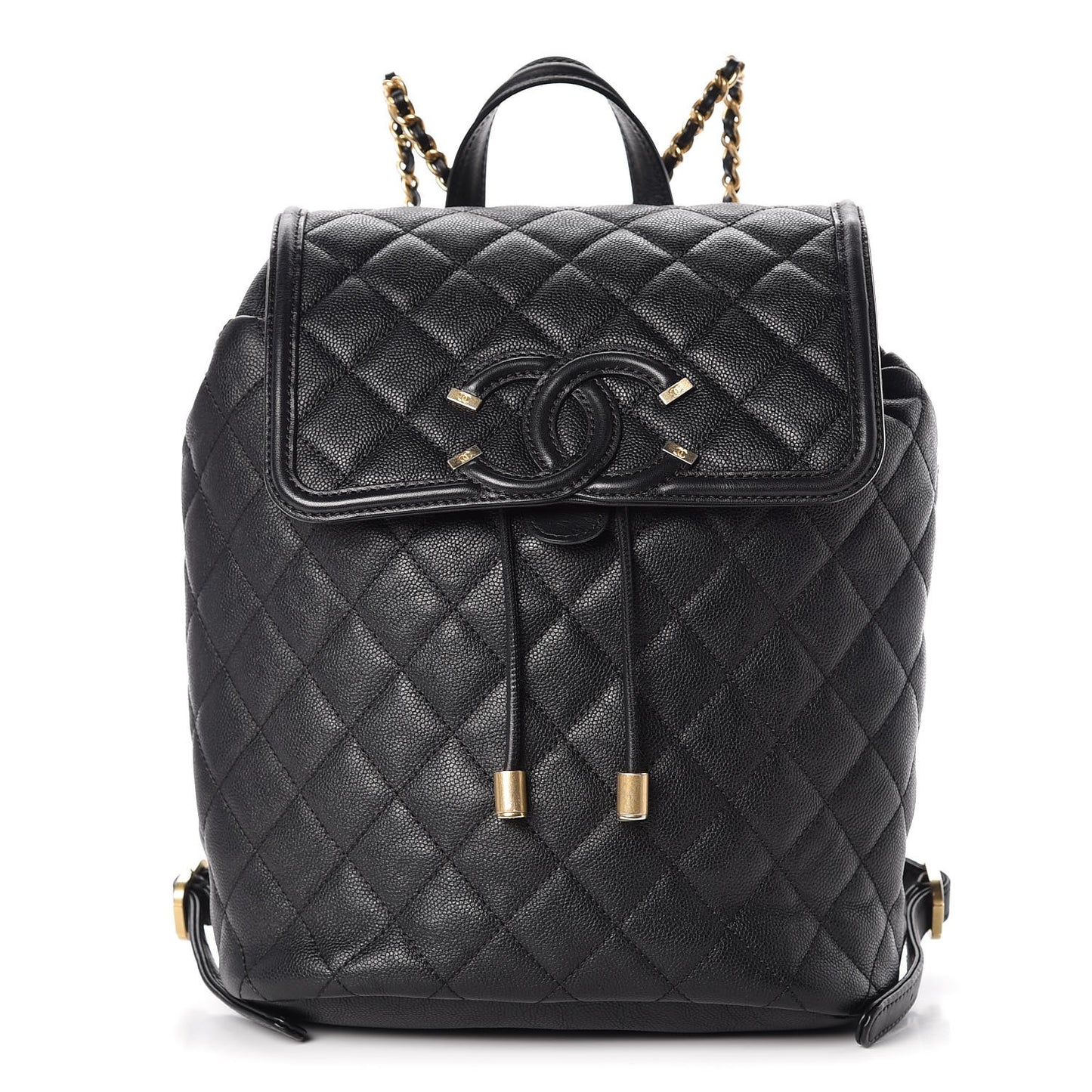 Caviar Quilted Filigree Backpack Black