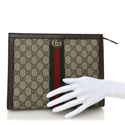 Gucci GG Supreme Monogram Web Ophidia Pouch Brown 2 of 8