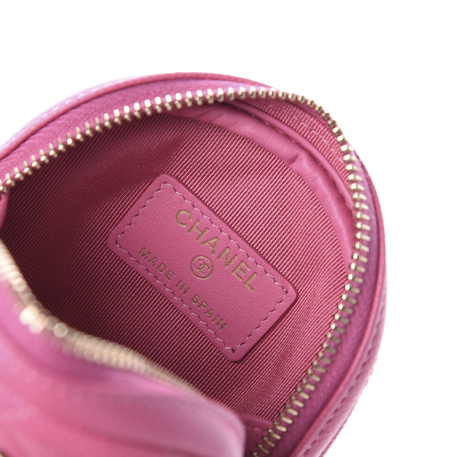 Chanel Caviar Quilted Zip Around Classic Coin Purse Pink 8 of 11