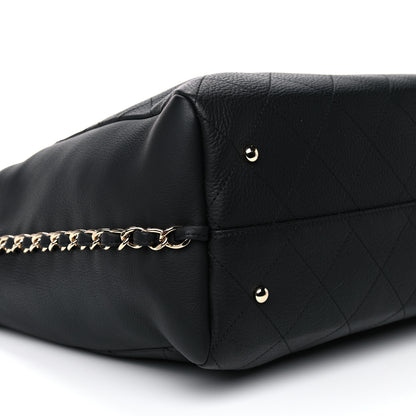 Chanel Bullskin Stitched Large Shopping Bag Black 8 of 11