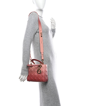 Christian Dior Lambskin Cannage Gradient Small My ABCDior Lady Dior Pink 2 of 11