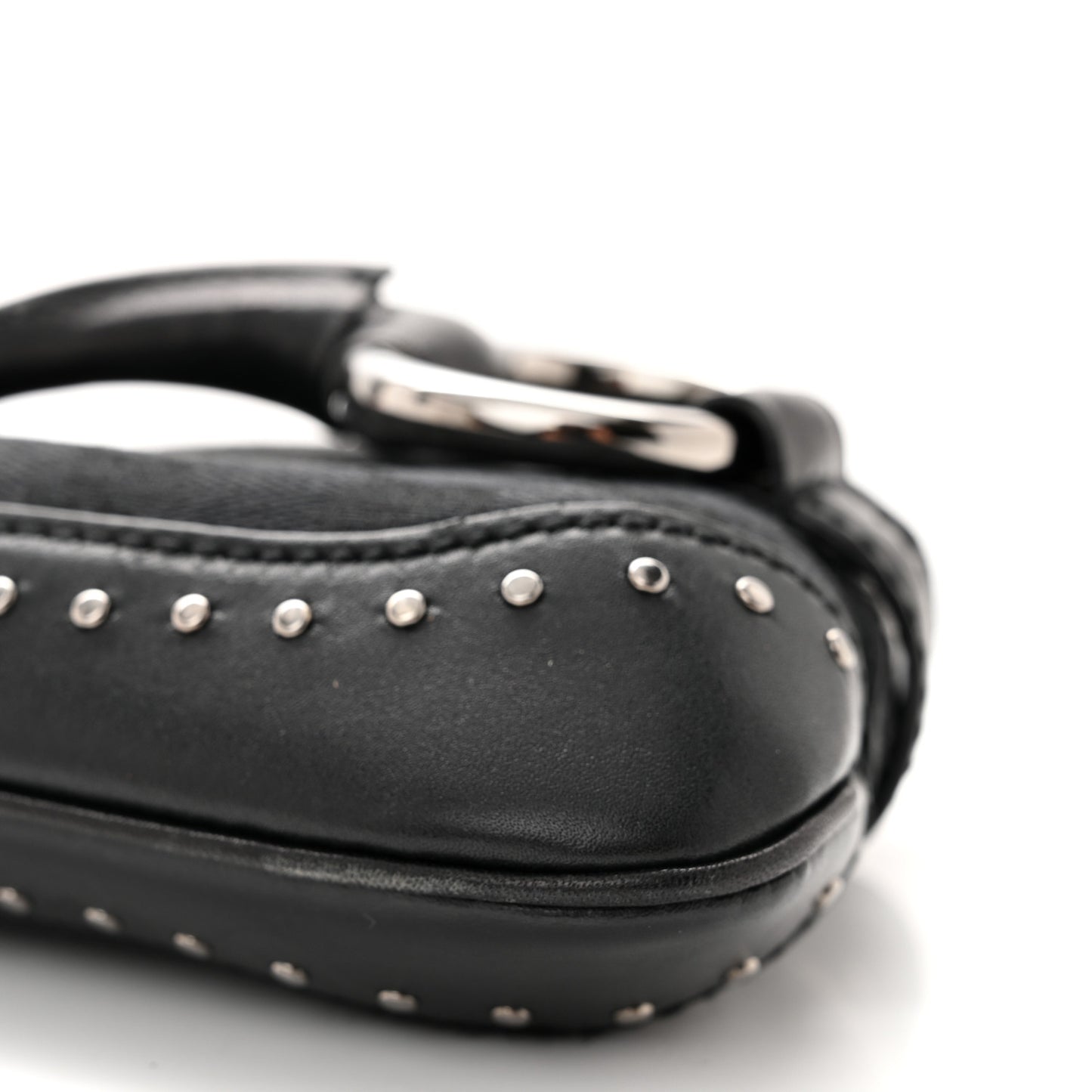 Monogram Studded Horsebit Clutch Black