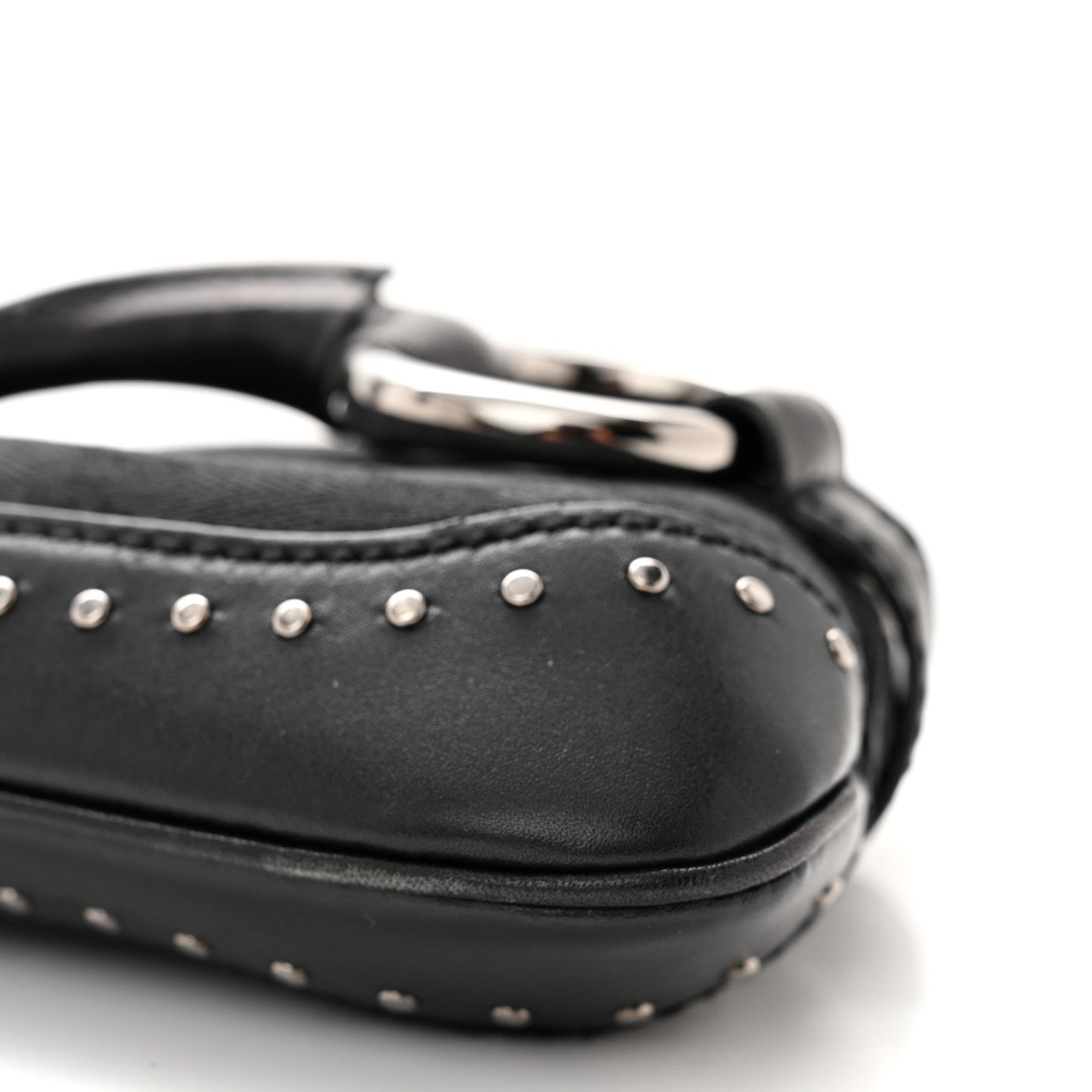 Gucci Monogram Studded Horsebit Clutch Black 10 of 13