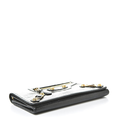 Balenciaga Agneau Giant 12 Gold Hardware Money Wallet Black 4 of 11