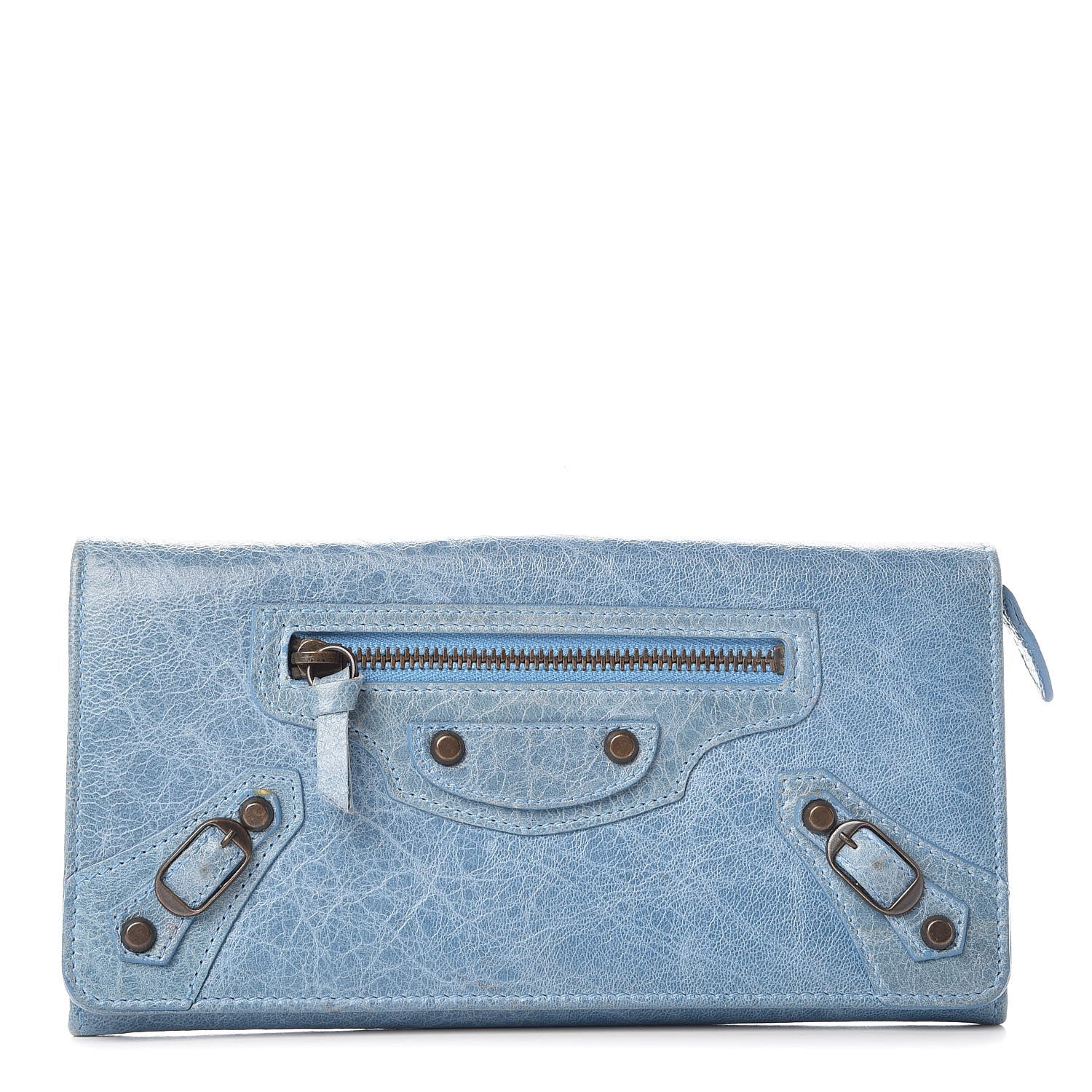 Balenciaga Agneau Classic Hardware Money Wallet Sky Blue 1 of 12