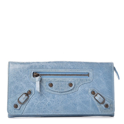 Balenciaga Agneau Classic Hardware Money Wallet Sky Blue 1 of 12