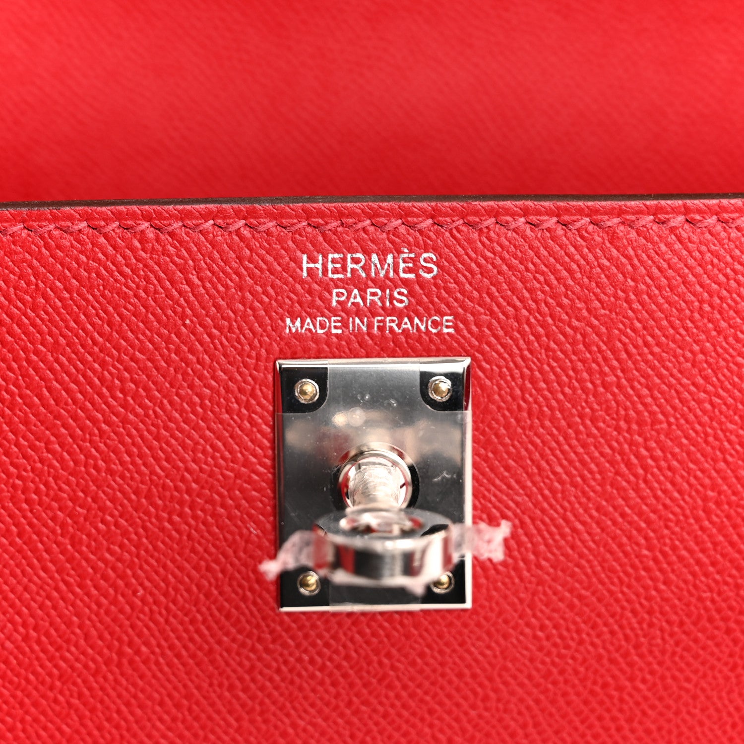 Hermes Madame Calfskin Verso Kelly Sellier 25 Rouge Piment Rose Shocking 6 of 10