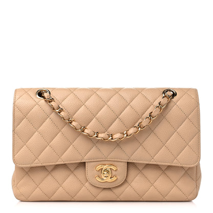 Chanel Caviar Quilted Medium Double Flap Beige 1 of 12