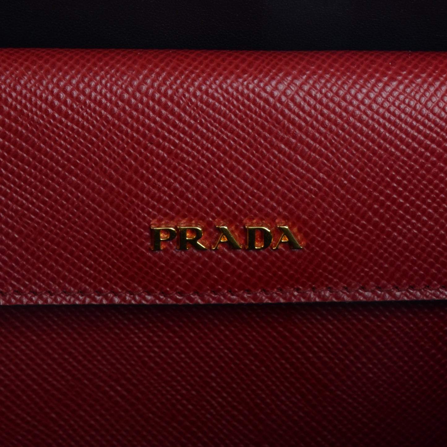 Saffiano Cuir Medium Double Bag Rosso