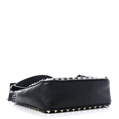Valentino Garavani Pebbled Calfskin Mini Rockstud Flip-Lock Messenger Bag Black 3 of 4