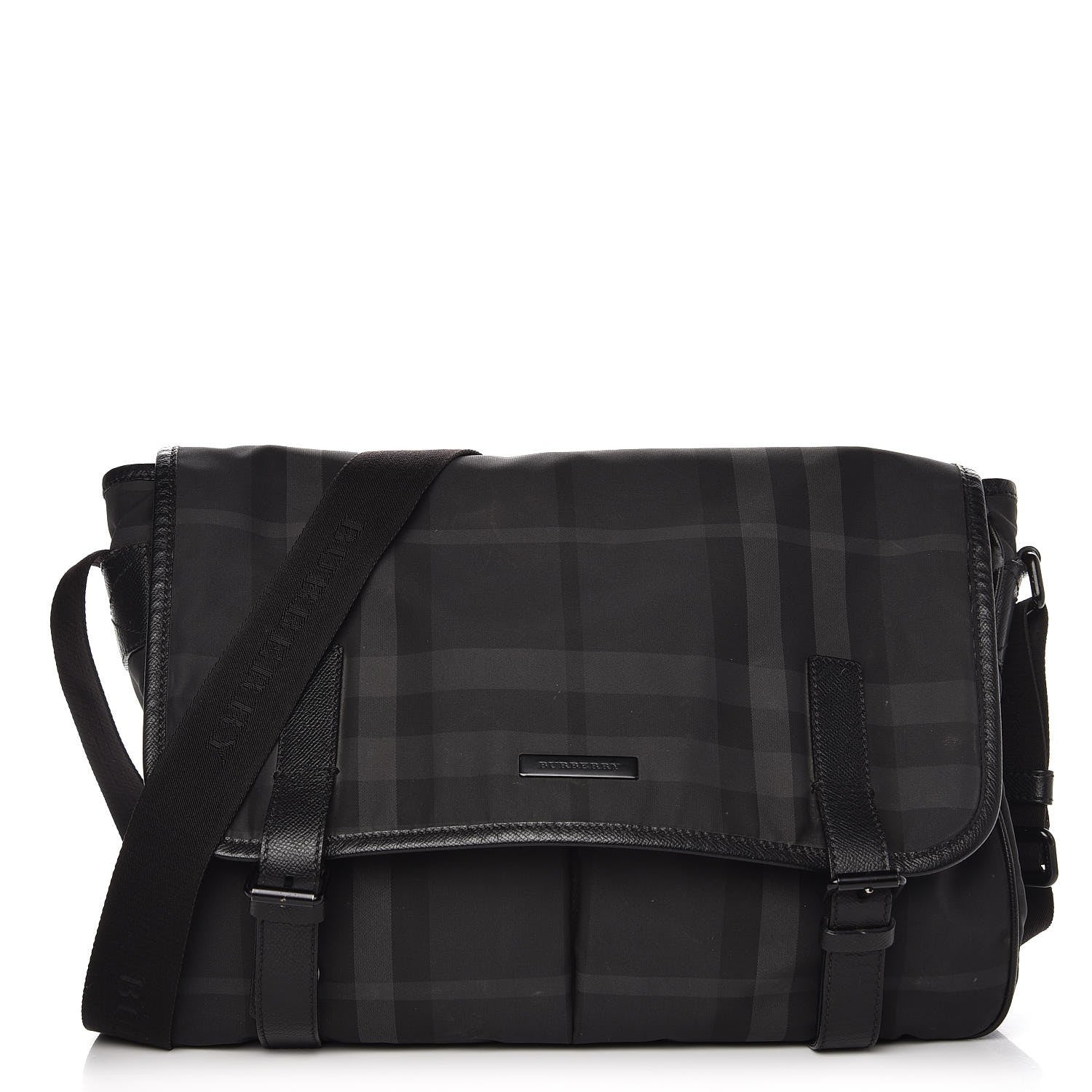 Burberry Smoked Check Medium Elgin Messenger Bag Black 1 of 10