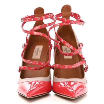 Valentino Garavani Patent Love Latch 100mm Pumps 39 Deep Coral Poudre 2 of 15