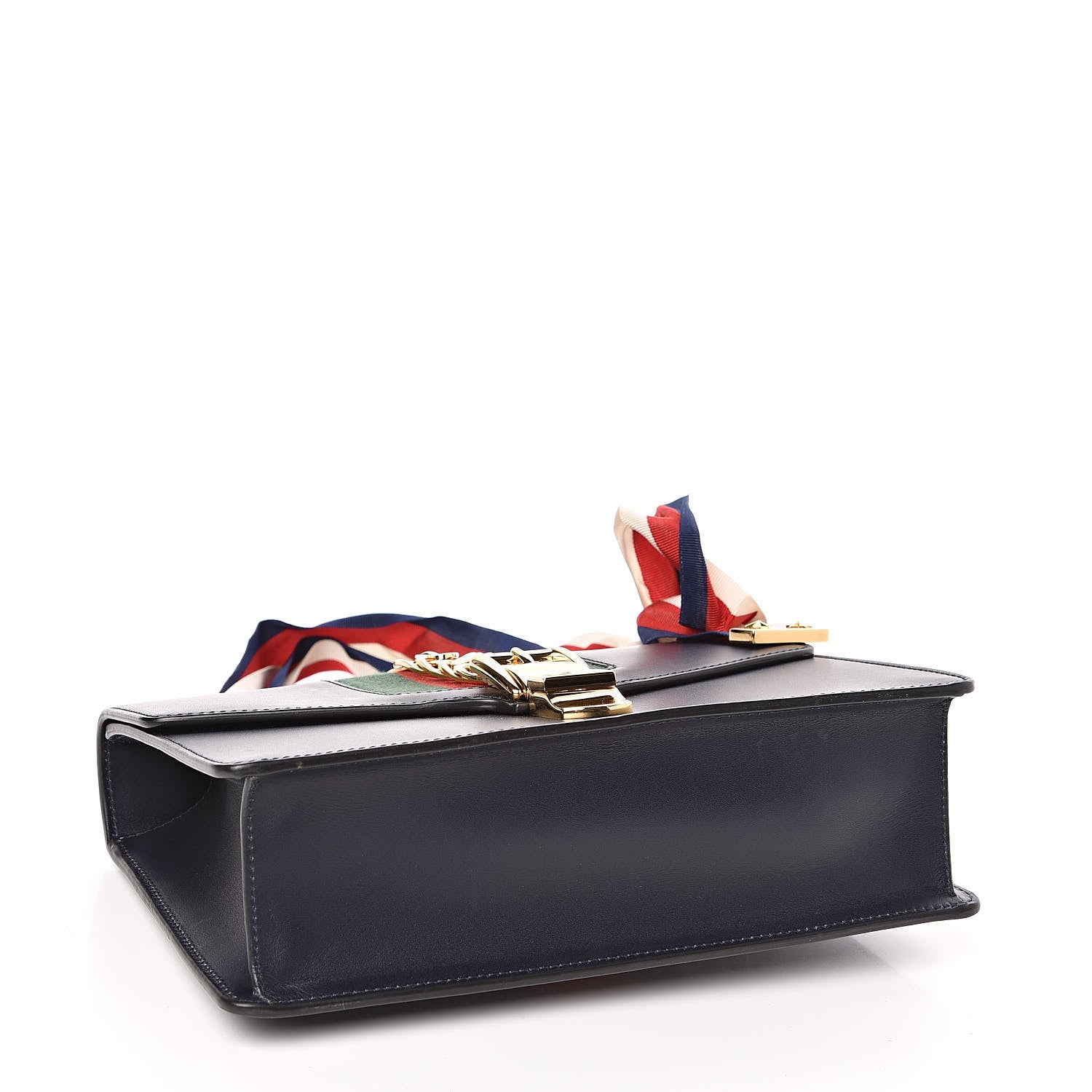 Gucci Vitello Fontanella Web Small Sylvie Shoulder Bag Blue Agata 4 of 11