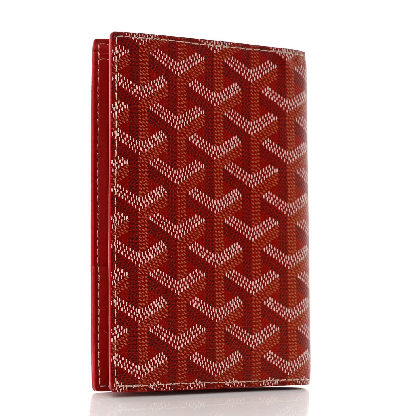 Goyardine Grenelle Passport Wallet Red
