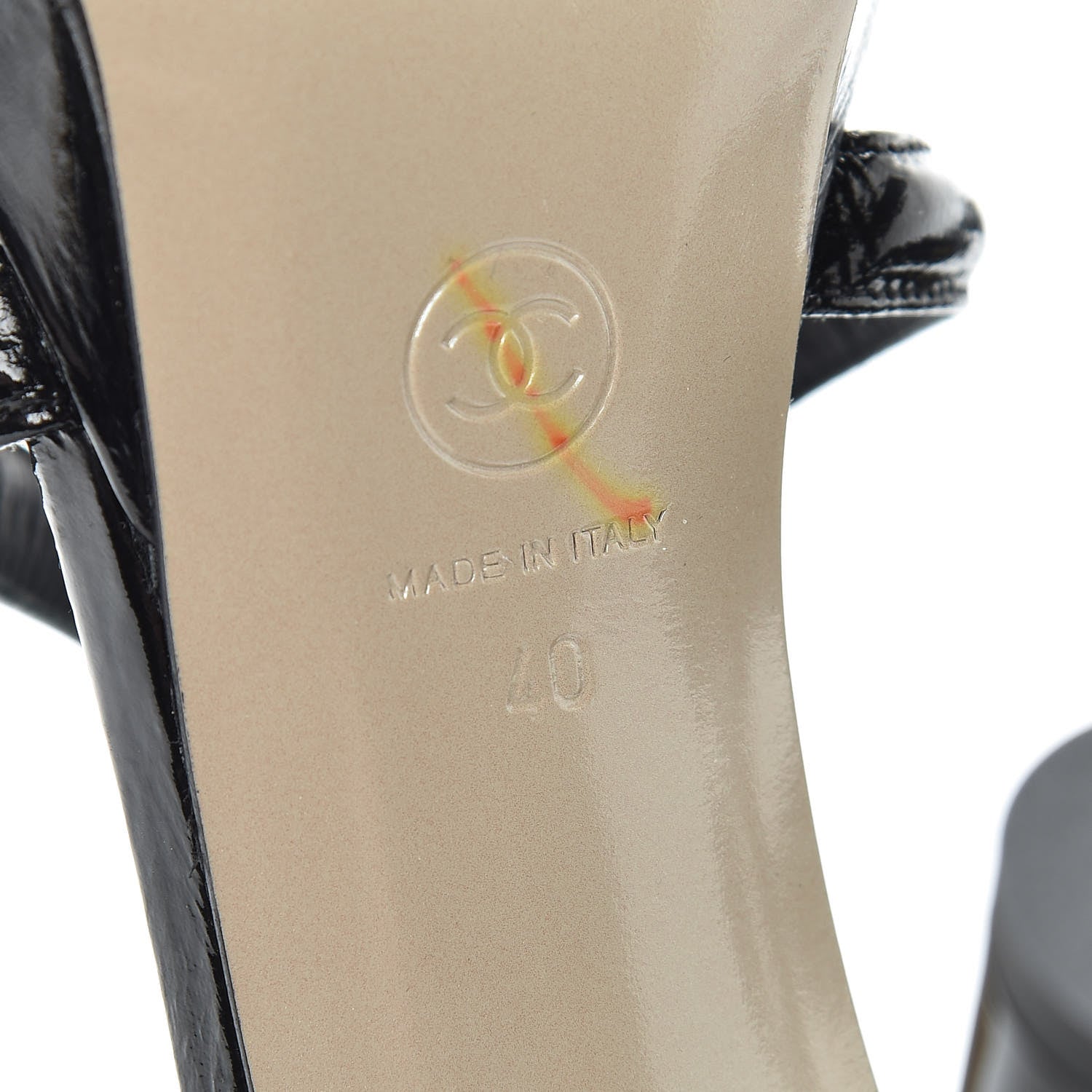 Chanel Patent Crumpled Calfskin Parthenon Platform Sandals 40 Black 6 of 10