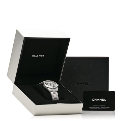Chanel Stainless Steel Ceramic Diamond 38mm J12 Automatic Watch White 5 of 5