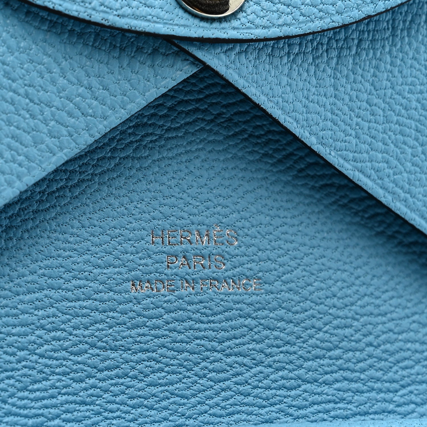Hermes Chevre Mysore Duo Calvi Card Case Celeste 6 of 7