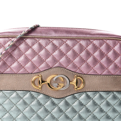 Gucci Laminated Nappa Trapuntata Small Zumi Shoulder Bag Rosa Lago Rame 10 of 10