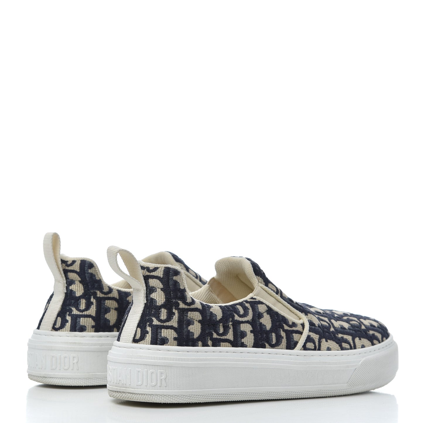Canvas Oblique Embroidered Womens Solar Slip On Sneakers 37.5 Deep Blue