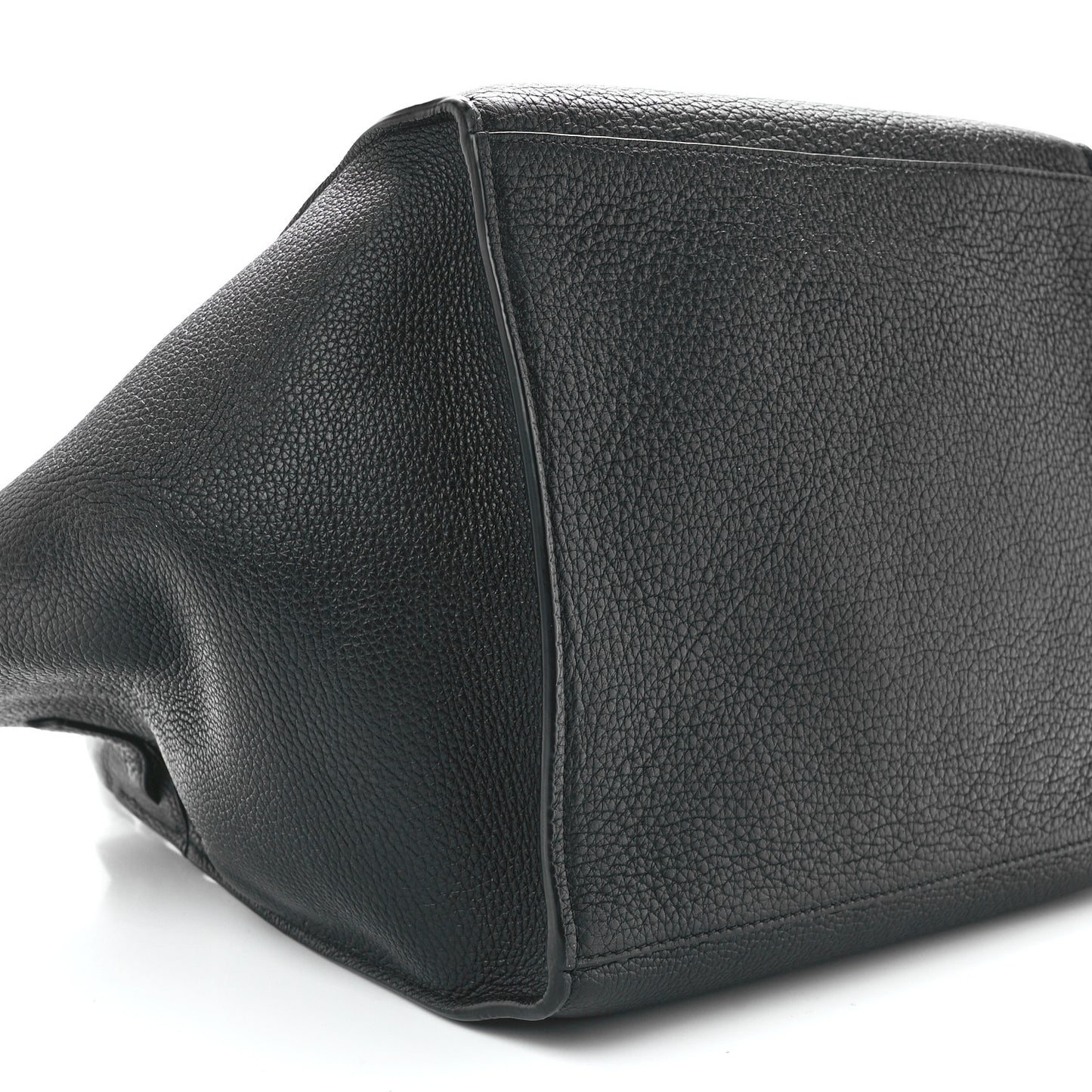 Supple Grained Calfskin Small Long Strap Big Bag Black