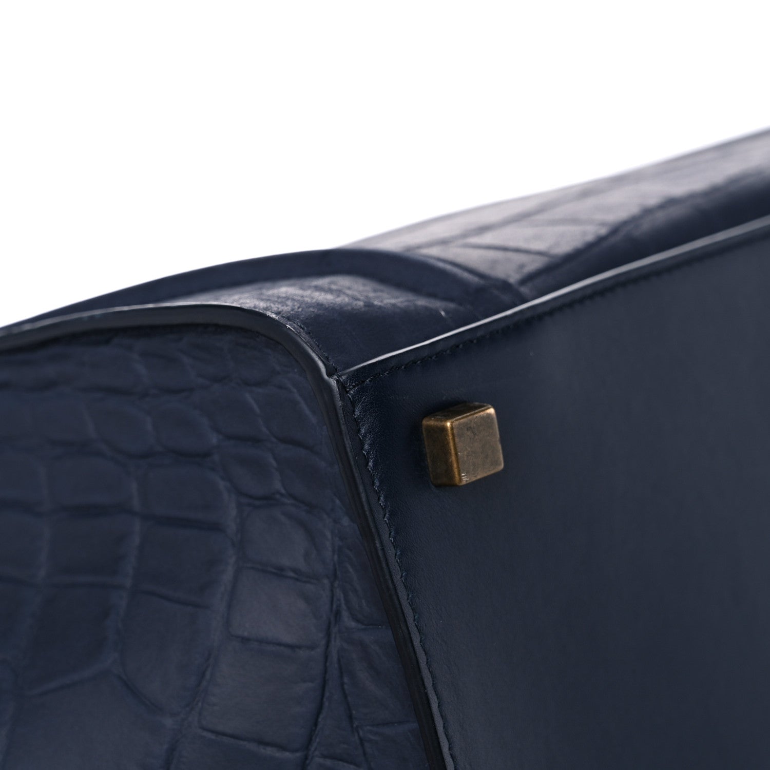 Celine Crocodile Embossed Calfskin Medium Phantom Luggage Navy Blue 11 of 24