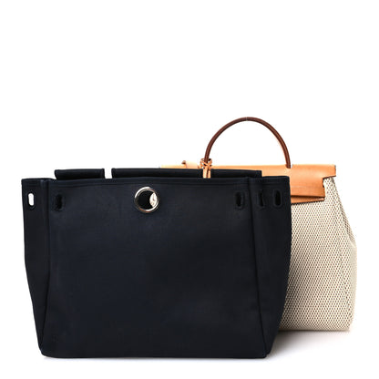 Hermes Toile Vache Calfskin Herbag 30 PM Naturel 3 of 12