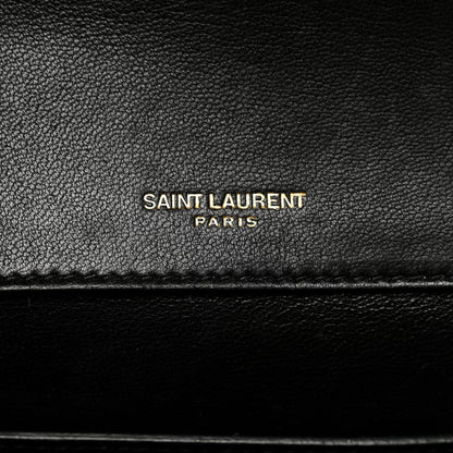Saint Laurent Lambskin Matelasse Chevron Monogram Small Sulpice Bag Black 8 of 10