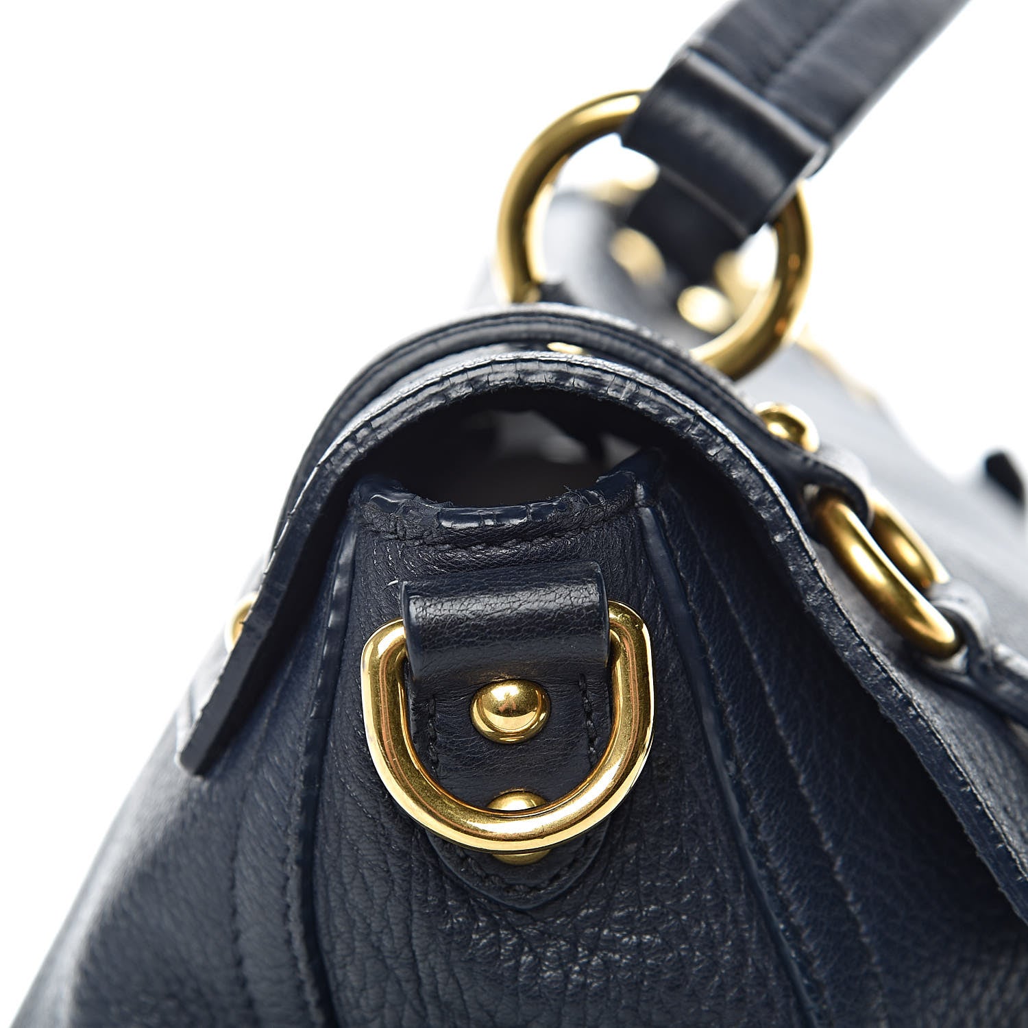Miu Miu Cervo East-West Flap Satchel Blue 21 of 24