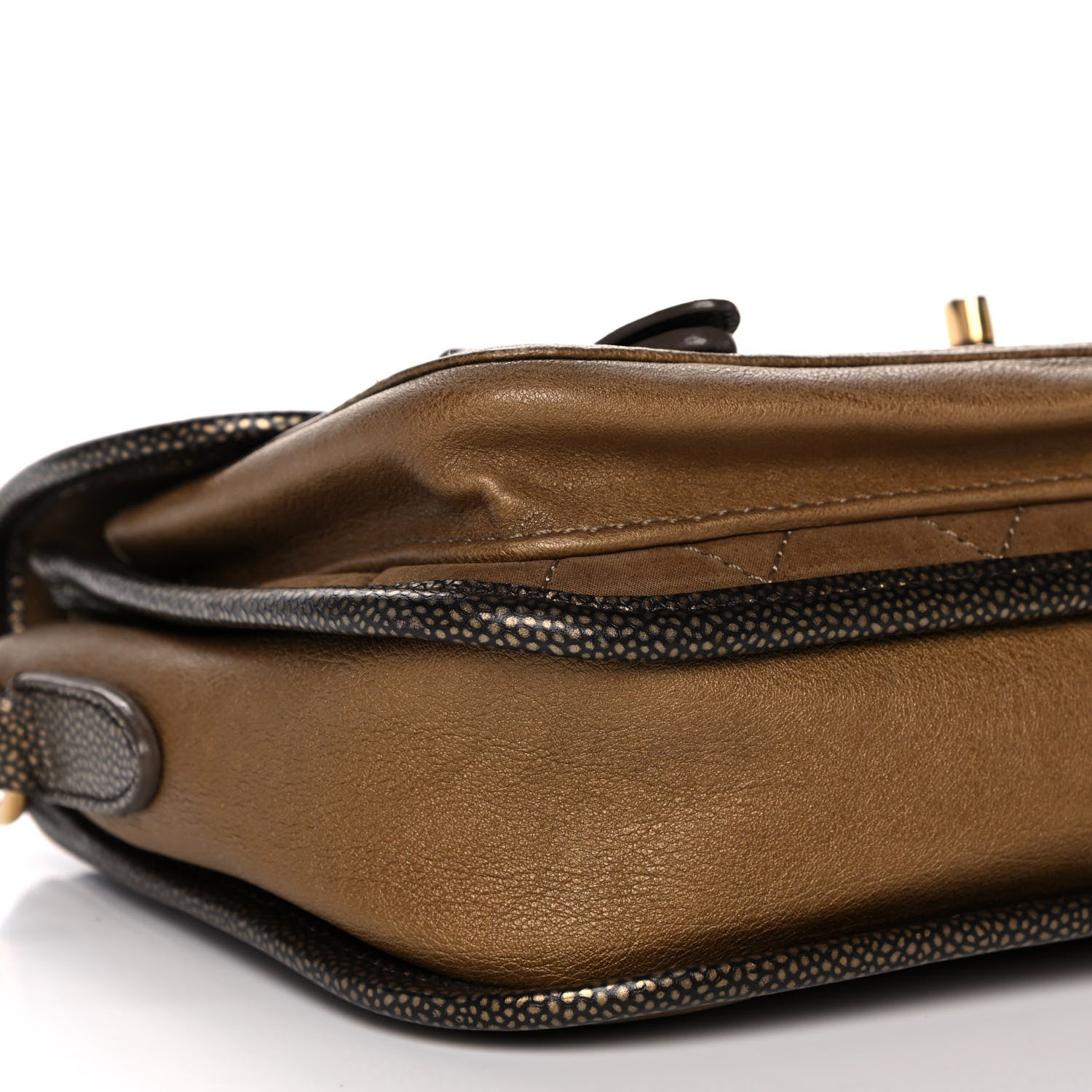 Chanel Iridescent Calfskin Back To School Messenger Flap Dark Gold 4 of 13