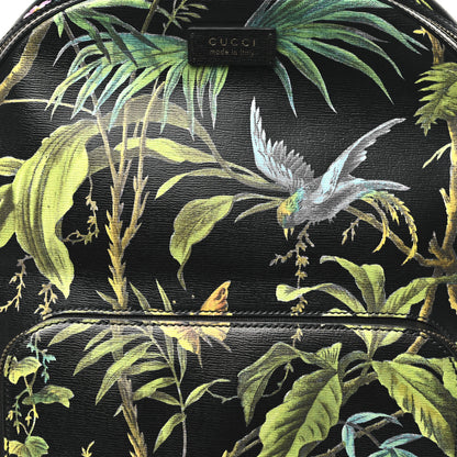 Gucci Calfskin Tropical Print Medium Day Backpack Black Multi 8 of 11