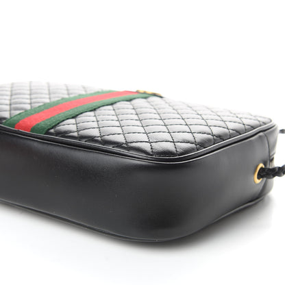 Gucci Calfskin Web Trapuntata Small GG Shoulder Bag Black 6 of 9