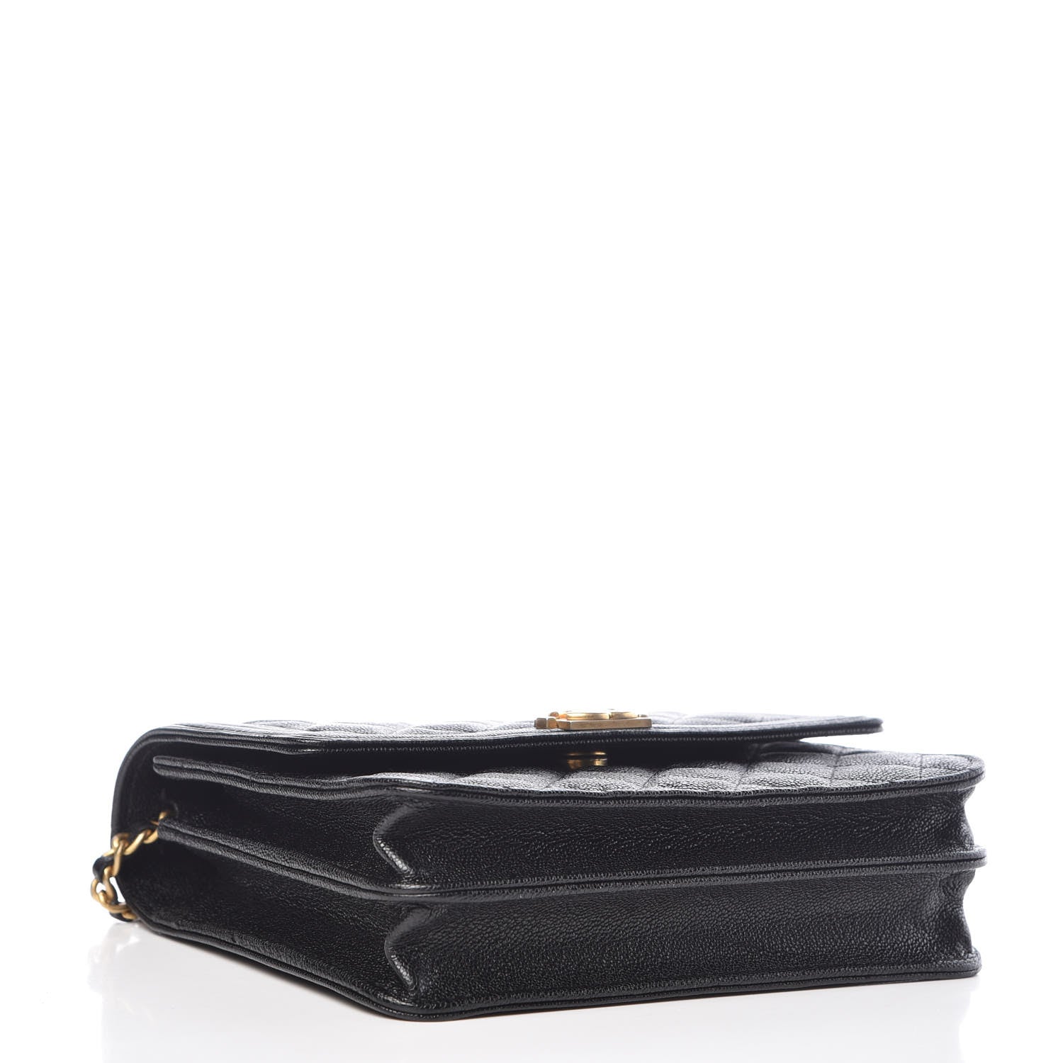 Chanel Caviar Quilted Boy Square Wallet on Chain WOC Black 5 of 11
