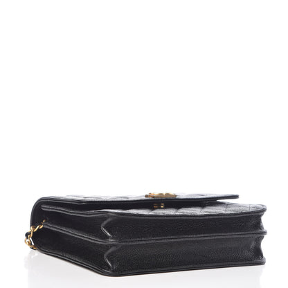 Chanel Caviar Quilted Boy Square Wallet on Chain WOC Black 5 of 11
