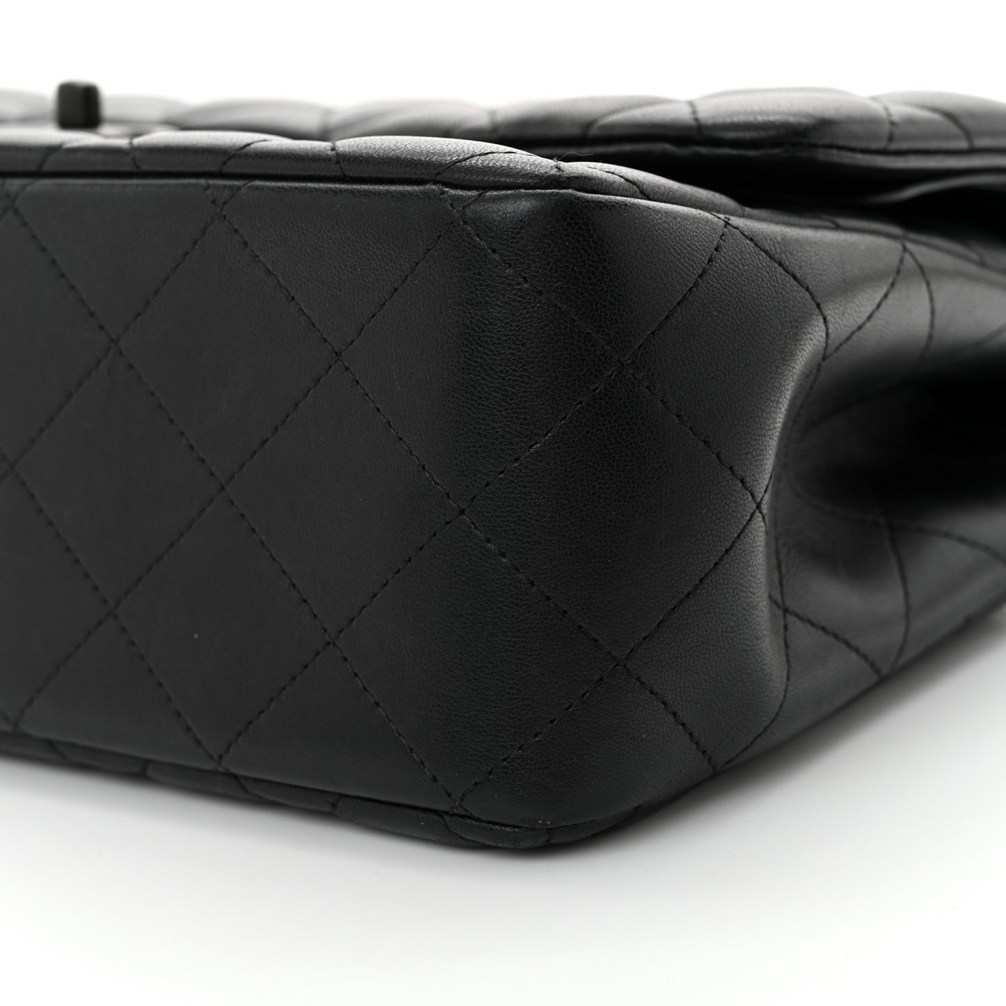 Lambskin Quilted Jumbo Double Flap So Black