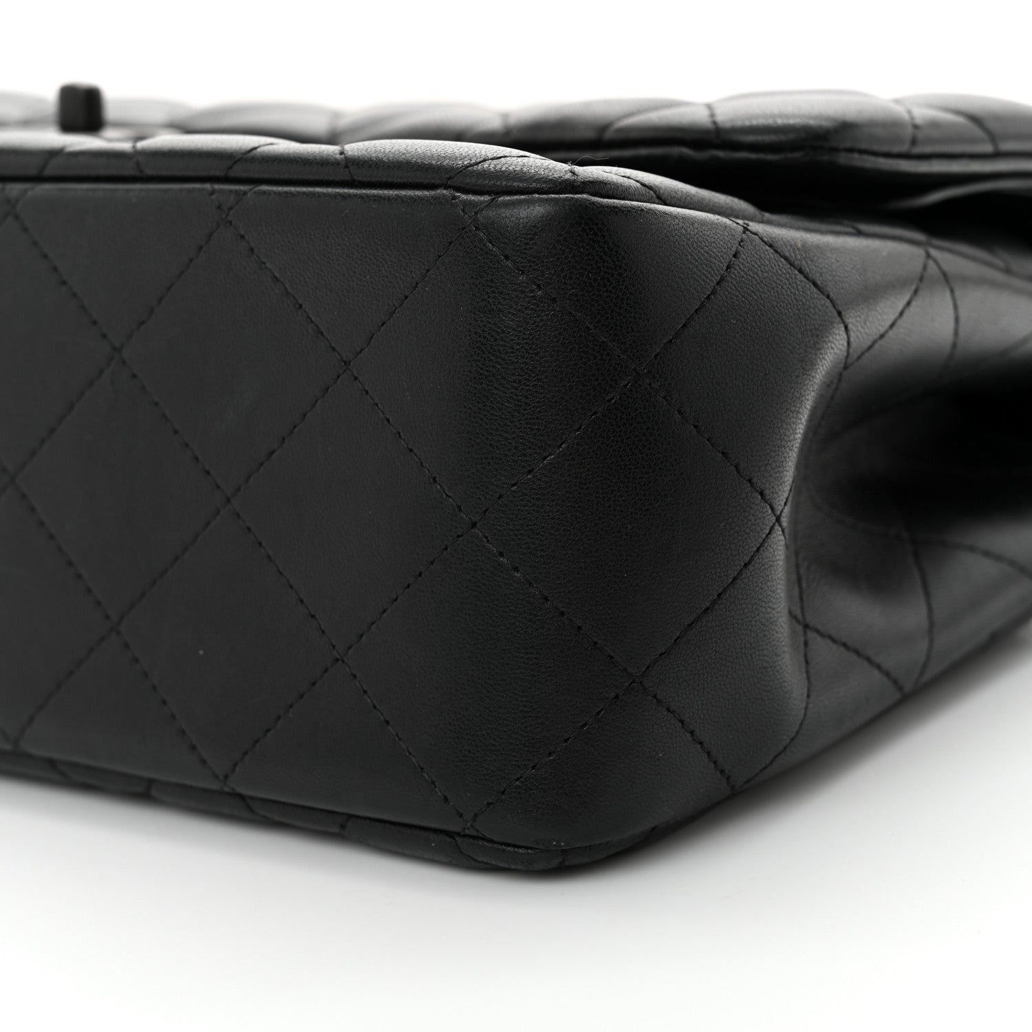 Chanel Lambskin Quilted Jumbo Double Flap So Black 10 of 16