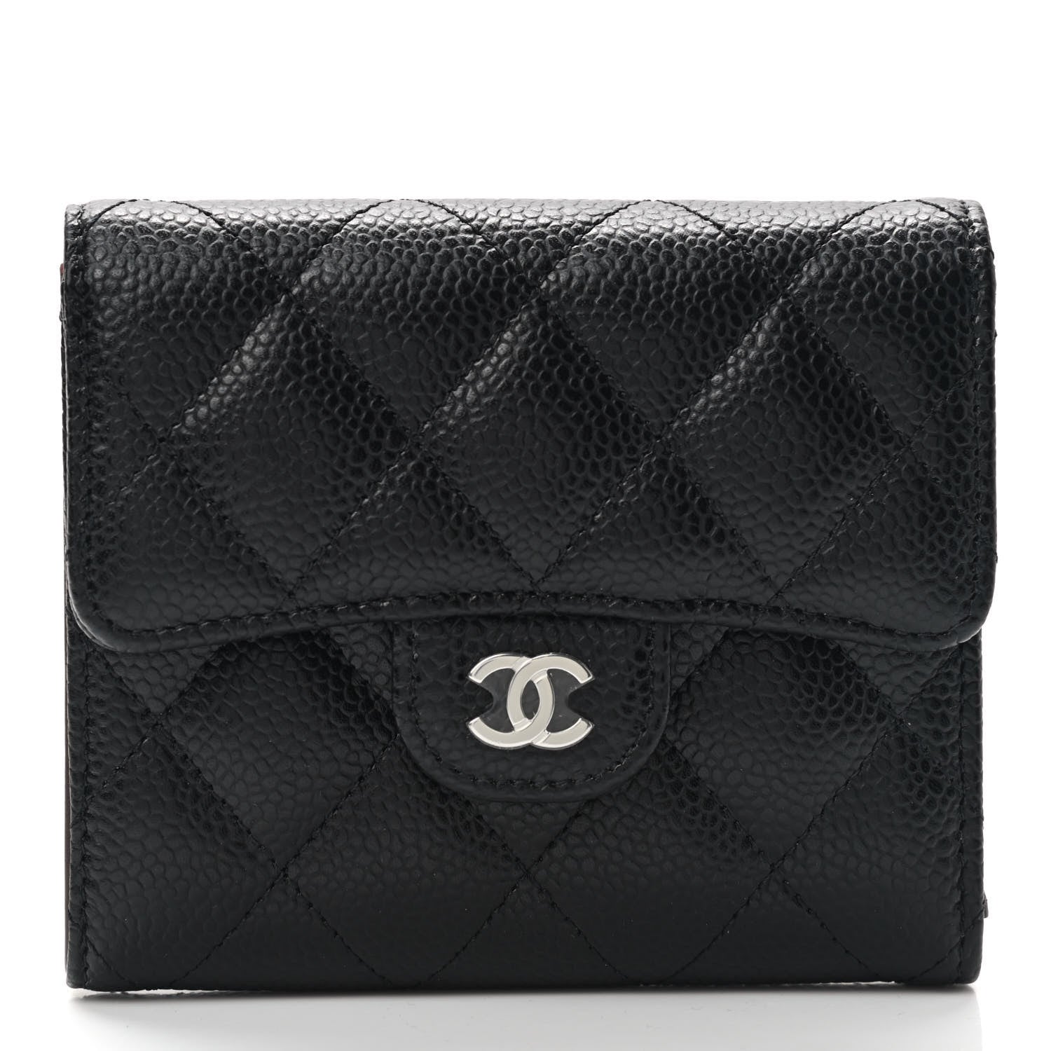 Chanel Caviar Quilted Compact Flap Wallet Black 1 of 8