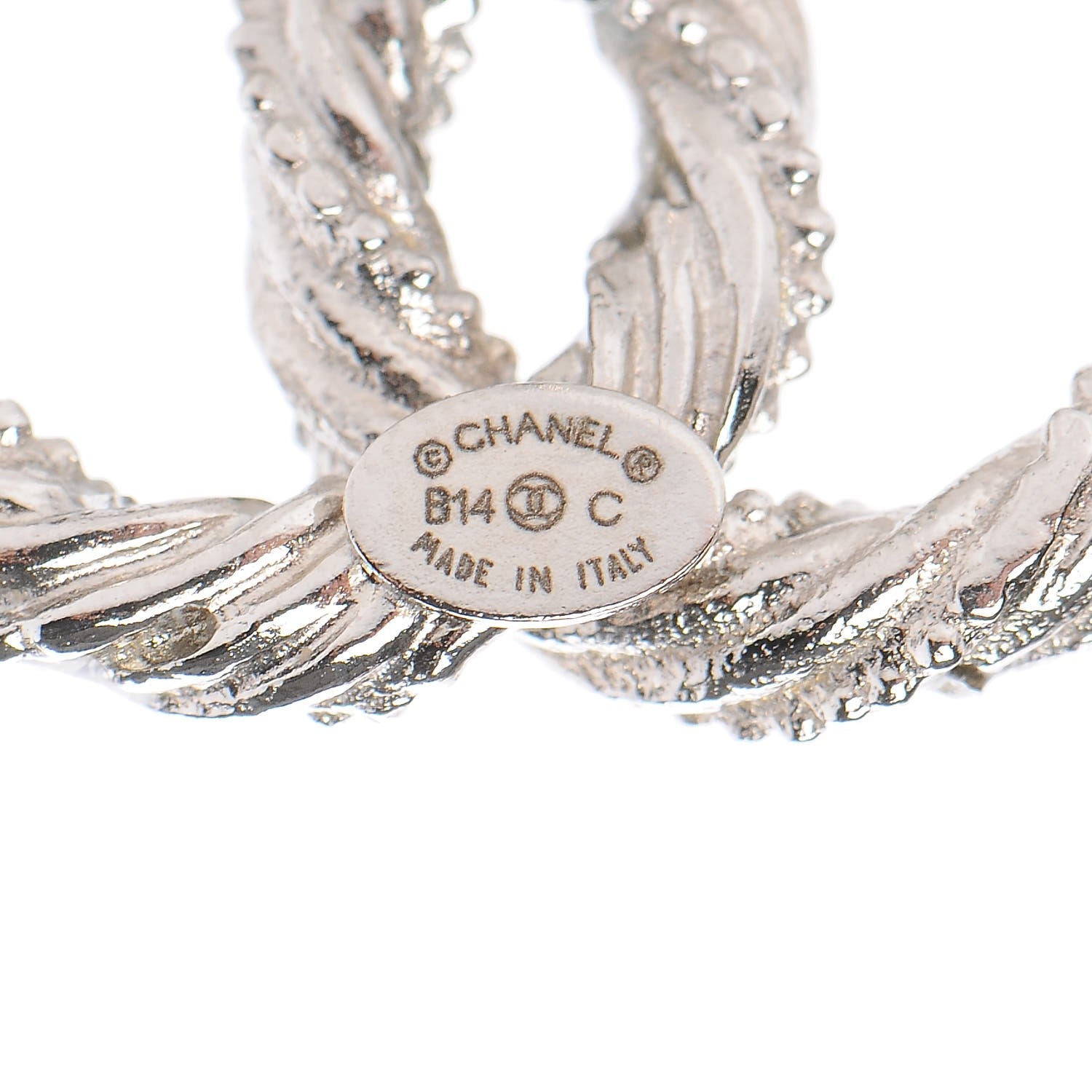 Chanel Crystal CC Twisted Earrings Silver 4 of 5