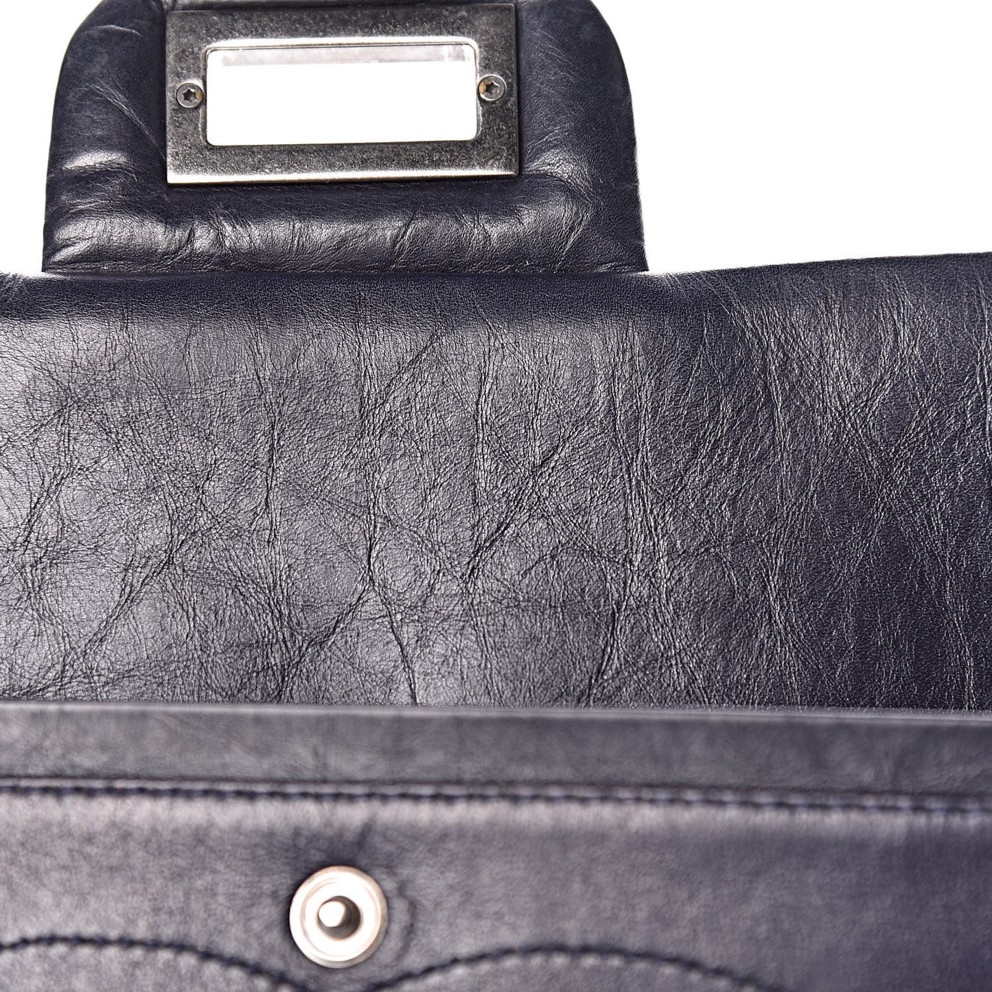 Aged Calfskin Quilted 2.55 Reissue 227 Flap Navy Blue