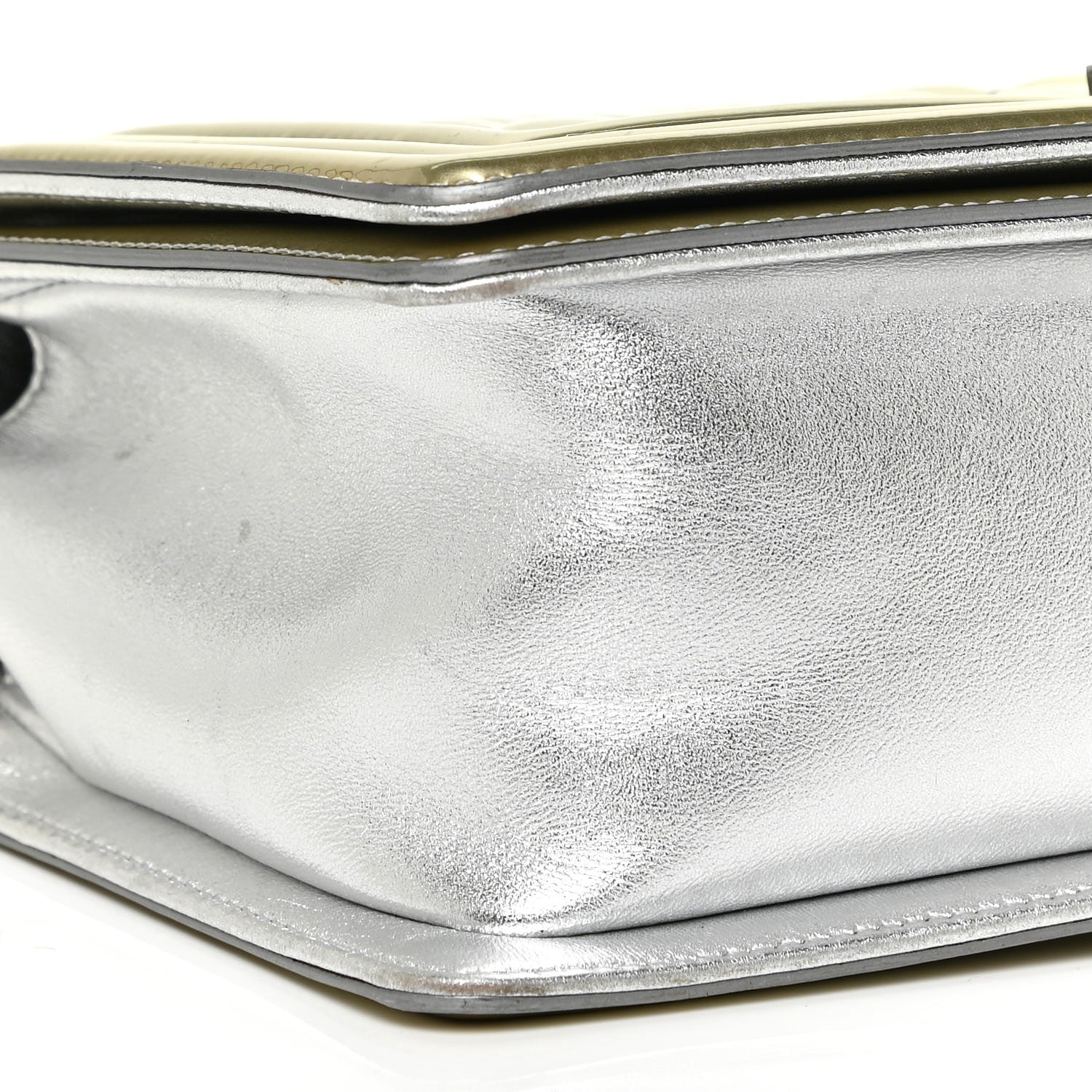 Chanel Metallic Patent Calfskin Quilted Medium Boy Flap Silver 8 of 16